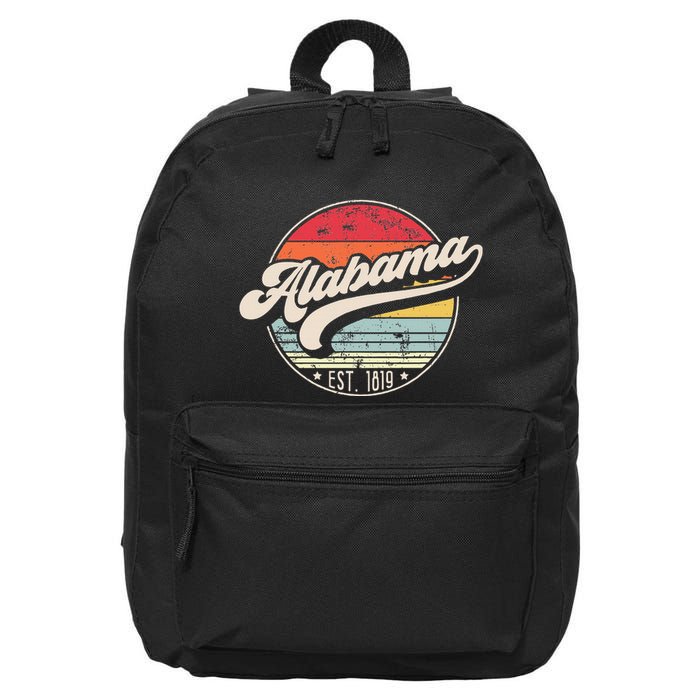 Retro Alabama Home State Al Cool 70s Style Sunset 16 in Basic Backpack