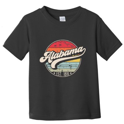 Retro Alabama Home State Al Cool 70s Style Sunset Toddler T-Shirt