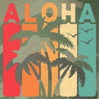 Retro Aloha Hawaii Tropical Summer Palm Tree Hawaiian Legacy Tie Dye Trucker Hat