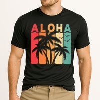 Retro Aloha Hawaii Tropical Summer Palm Tree Hawaiian Cooling Performance Crew T-Shirt