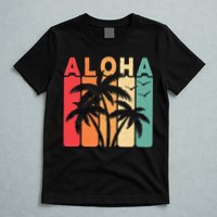 Retro Aloha Hawaii Tropical Summer Palm Tree Hawaiian T-Shirt