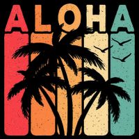 Retro Aloha Hawaii Tropical Summer Palm Tree Hawaiian T-Shirt