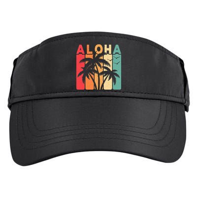 Retro Aloha Hawaii Tropical Summer Palm Tree Hawaiian Adult Drive Performance Visor