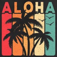 Retro Aloha Hawaii Tropical Summer Palm Tree Hawaiian 11oz C Handle Ceramic Mug