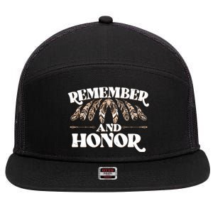 Remember And Honor Every Child Matters 7 Panel Mesh Trucker Snapback Hat