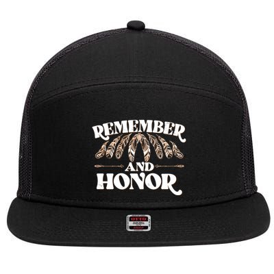 Remember And Honor Every Child Matters 7 Panel Mesh Trucker Snapback Hat