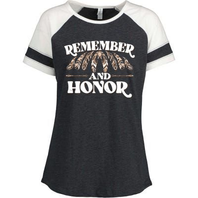 Remember And Honor Every Child Matters Enza Ladies Jersey Colorblock Tee