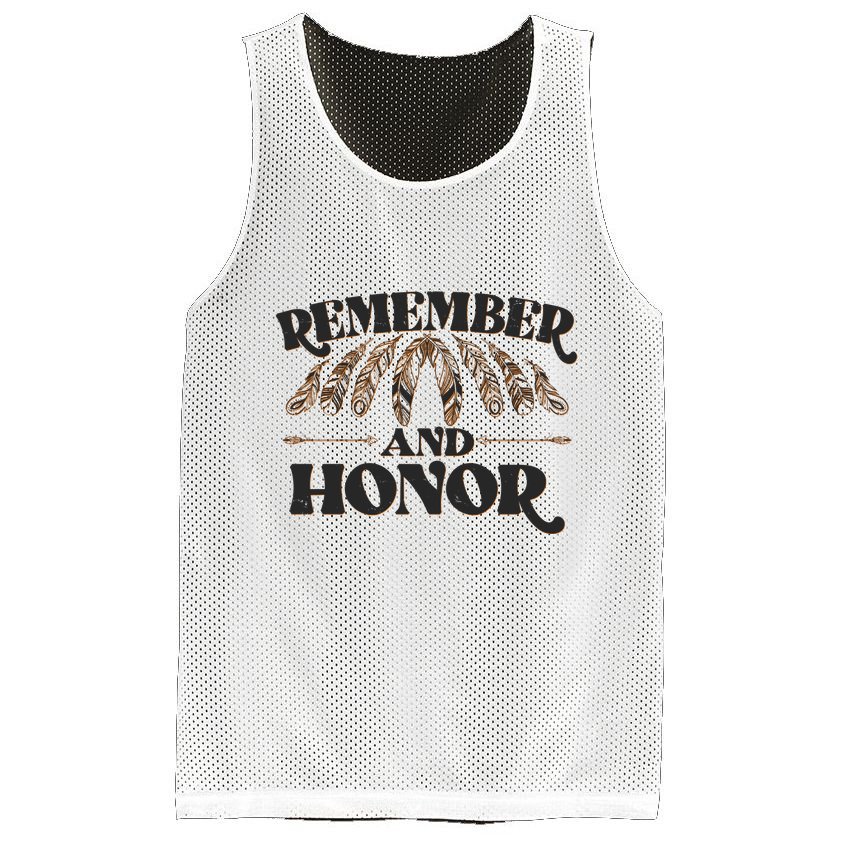 Remember And Honor Every Child Matters Mesh Reversible Basketball Jersey Tank