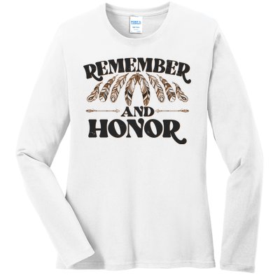 Remember And Honor Every Child Matters Ladies Long Sleeve Shirt