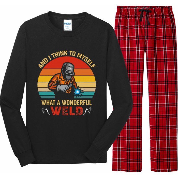 Retro And I Think To Myself What A Wonderful Weld Welding Long Sleeve Pajama Set