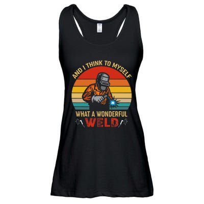 Retro And I Think To Myself What A Wonderful Weld Welding Ladies Essential Flowy Tank