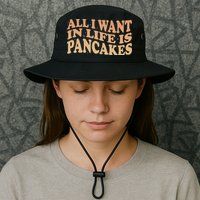 Retro All I Want In Life Is Pancakes Bucket Hat