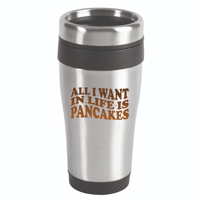 Retro All I Want In Life Is Pancakes 16oz Travel Tumbler