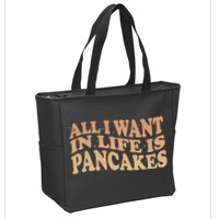 Retro All I Want In Life Is Pancakes Zip Tote Bag