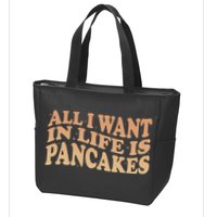 Retro All I Want In Life Is Pancakes Zip Tote Bag