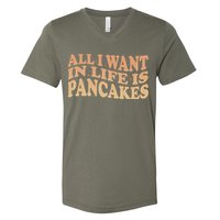 Retro All I Want In Life Is Pancakes V-Neck T-Shirt