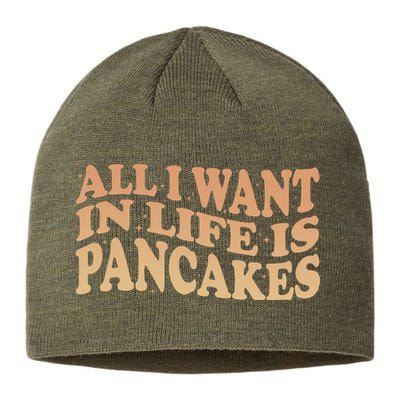 Retro All I Want In Life Is Pancakes Sustainable Beanie
