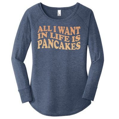 Retro All I Want In Life Is Pancakes Women's Perfect Tri Tunic Long Sleeve Shirt