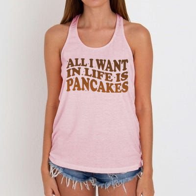 Retro All I Want In Life Is Pancakes Women's Knotted Racerback Tank