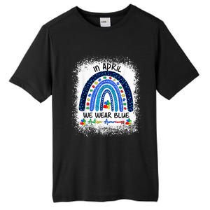 Rainbow Autism In April We Wear Blue Autism Awareness Month Tall Fusion ChromaSoft Performance T-Shirt