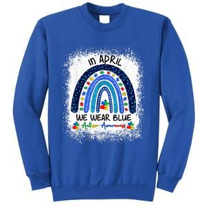 Rainbow Autism In April We Wear Blue Autism Awareness Month Sweatshirt