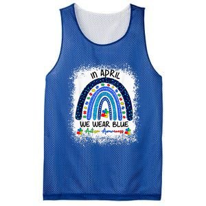 Rainbow Autism In April We Wear Blue Autism Awareness Month Mesh Reversible Basketball Jersey Tank