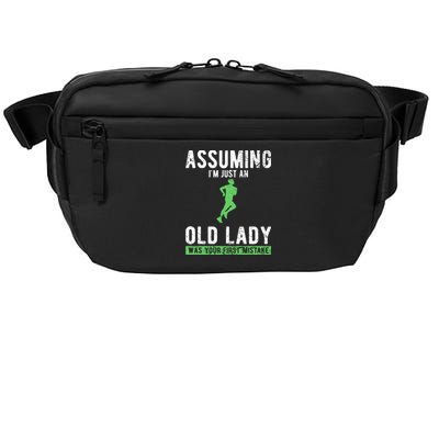 Running Assuming Im Just An Old Lady Was Your First Mistake Gift Crossbody Pack