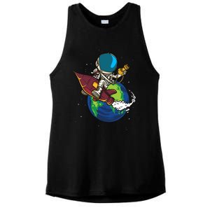 Retro Astronaut Illustration Ladies PosiCharge Tri-Blend Wicking Tank