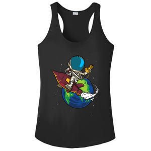 Retro Astronaut Illustration Ladies PosiCharge Competitor Racerback Tank