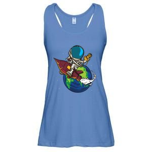 Retro Astronaut Illustration Ladies Essential Flowy Tank