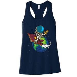 Retro Astronaut Illustration Women's Racerback Tank