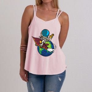 Retro Astronaut Illustration Women's Strappy Tank