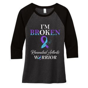 Rheumatoid Arthritis IM Broken Women's Tri-Blend 3/4-Sleeve Raglan Shirt