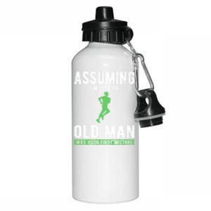 Runner Assuming Im Just An Old Was Your First Mistake Gift Aluminum Water Bottle