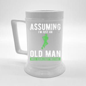 Runner Assuming Im Just An Old Was Your First Mistake Gift Beer Stein