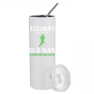 Runner Assuming Im Just An Old Was Your First Mistake Gift Stainless Steel Tumbler