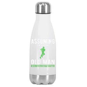 Runner Assuming Im Just An Old Was Your First Mistake Gift Stainless Steel Insulated Water Bottle