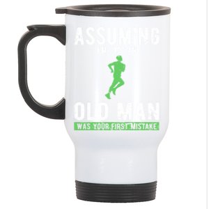 Runner Assuming Im Just An Old Was Your First Mistake Gift Stainless Steel Travel Mug