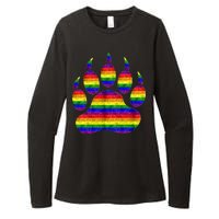 Rainbow Bear Paw Womens CVC Long Sleeve Shirt