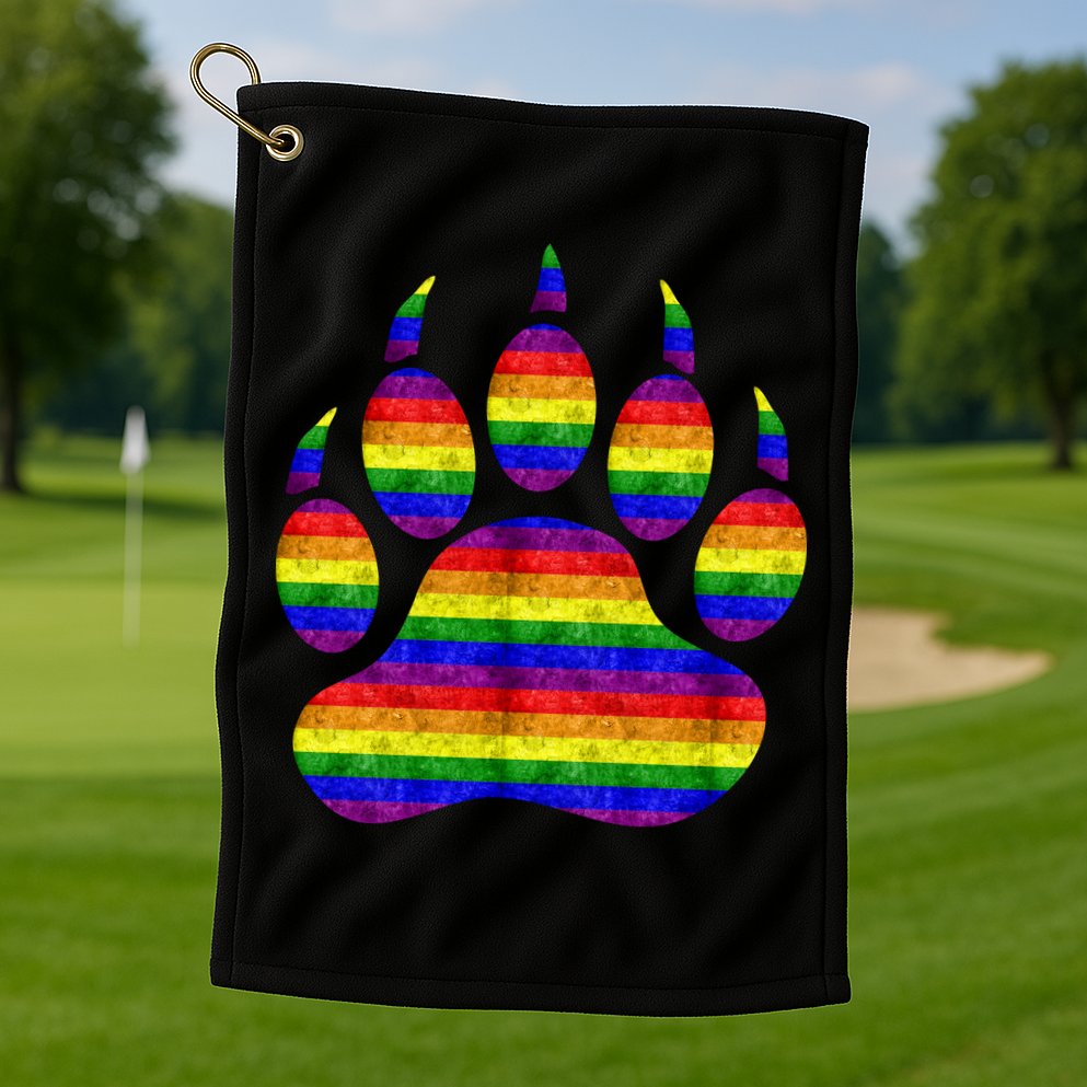 Rainbow Bear Paw Golf Towel