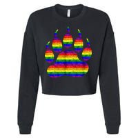 Rainbow Bear Paw Cropped Pullover Crew