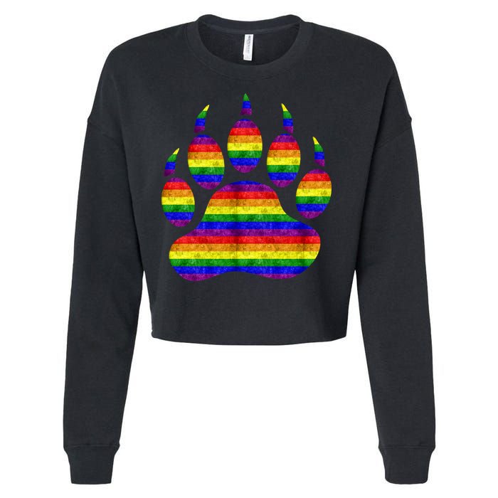 Rainbow Bear Paw Cropped Pullover Crew