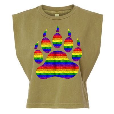 Rainbow Bear Paw Garment-Dyed Women's Muscle Tee