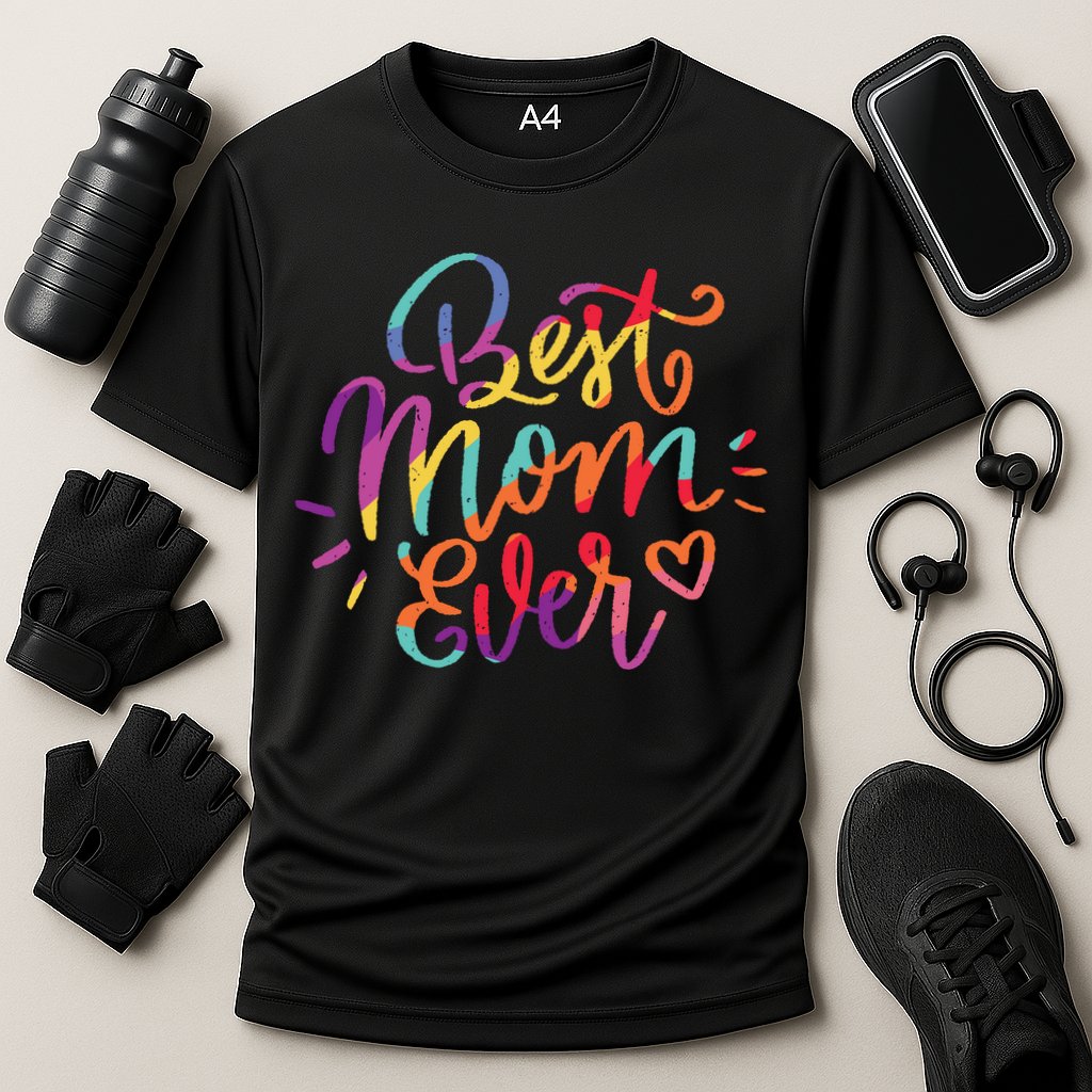 Rainbow Best Mom Ever Cooling Performance Crew T-Shirt