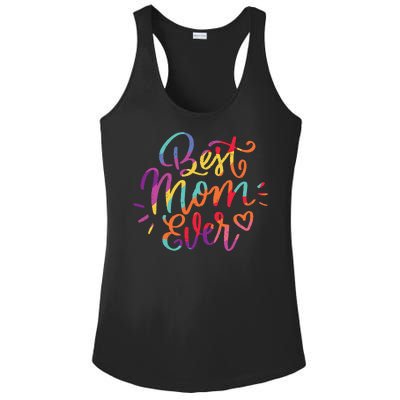 Rainbow Best Mom Ever Ladies PosiCharge Competitor Racerback Tank