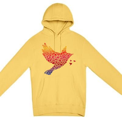 Rainbow Bird Abstract Flock Premium Pullover Hoodie