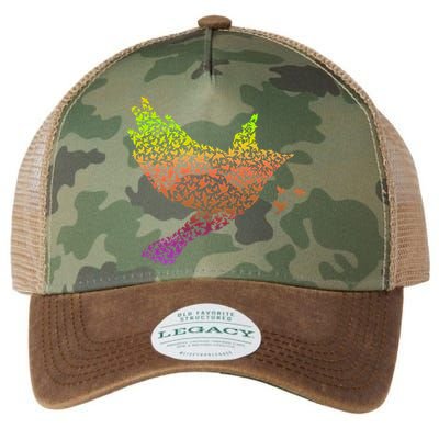 Rainbow Bird Abstract Flock Legacy Tie Dye Trucker Hat