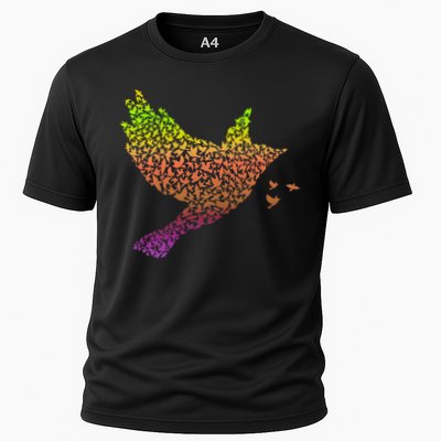 Rainbow Bird Abstract Flock Performance Shirt