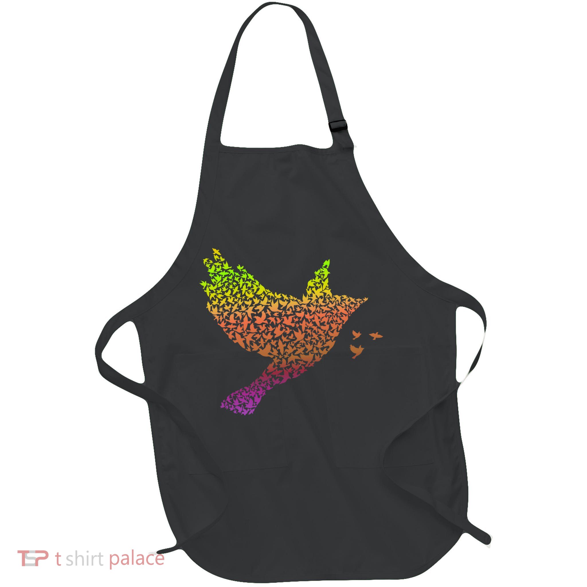 Rainbow Bird Abstract Flock Apron