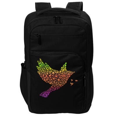 Rainbow Bird Abstract Flock Impact Tech Backpack